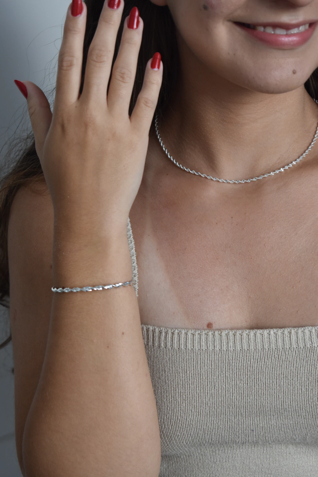 Bracelete torcido prata