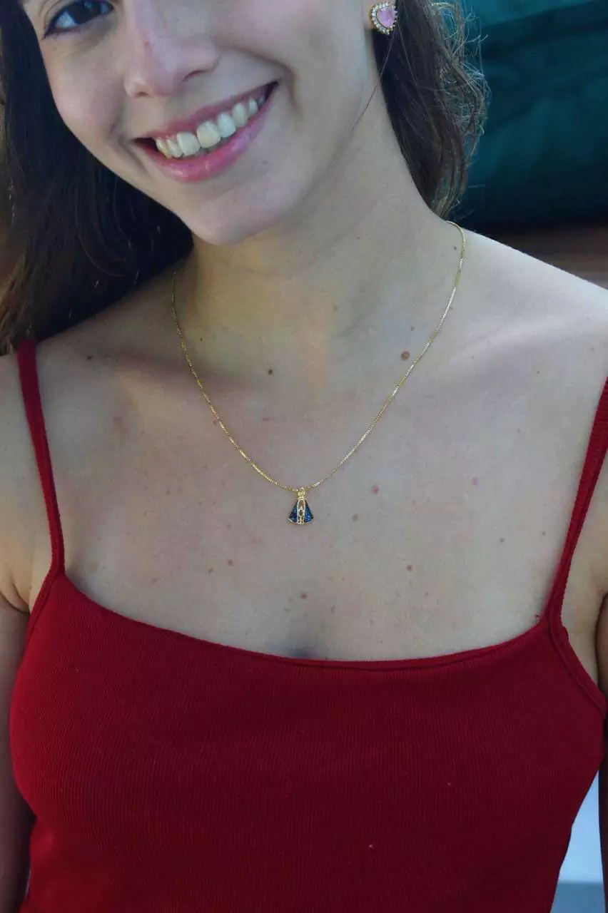 Colar Nossa Senhora Dourado Pequeno