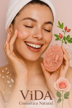 Jabón facial de rosas y colageno - comprar online