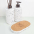 Kit Lavabo Milão com frascos brancos decorativos e base de cortiça.