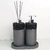 Kit lavabo Tóquio com dispenser e difusor em design moderno e sofisticado, em tons de cinza e preto.