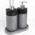Kit lavabo Tóquio em tons de cinza, com dispensador e difusor de aromas, destacando sofisticação e modernidade.