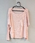 Blusa de malha rosa manga