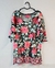 Blusa sintética com aplique de renda floral