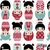Tecido de Revestimento cartonagem patchwork - Estampado Bege nº411 nº411- Bonequinha Japonesa