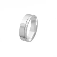 Par de aliança prata 6mm quadrada