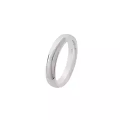 Par de aliança prata 4mm meia cana