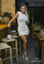 Vestido Curto com Ombreira + Corselet Off White