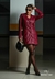 Trench Coat de Couro PU Vinho
