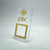 Placa Pix Qr Code Display Para Pagamentos Acrílico Transparente Cor Transparente E Dourado