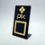 Placa Pix Qr Code Display Para Pagamentos Acrílico Preto Cor Preto E Dourado