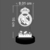 Luminária 3D Real Madrid - 12 Cores LED, Abajur Decorativo