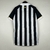 Camisa torcedor masculina do Santos, modelo 23/24, na cor preto e branco, exibindo listras verticais.