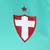 Detalhe do escudo em relevo da camisa Palmeiras III 19/20 Torcedor Puma Masculina na cor verde, com uma estrela acima do escudo.