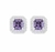 Brinco quadrado cravejado roxo