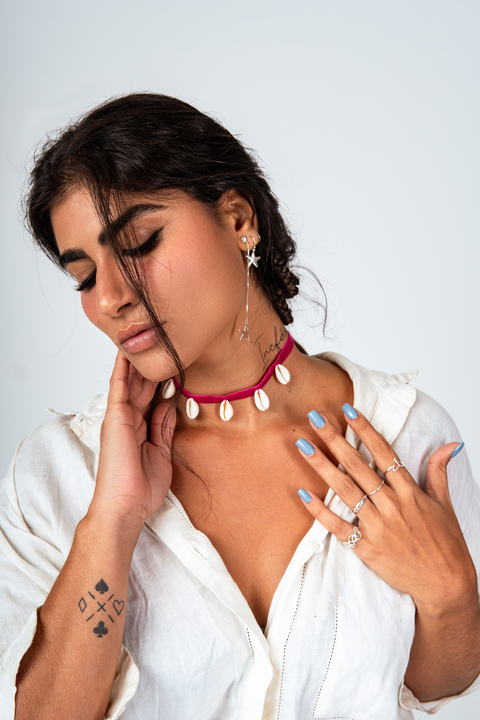 Chocker velvet pink búzios