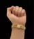 PULSEIRA GRUMET 13mm, BANHADA A OURO 18K, GAVETA 2 TRAVAS