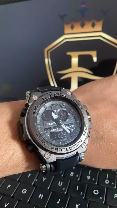 CASIO G-SHOCK STEEL PRETO A PROVA D'AGUA