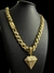 CORDÃO FRISO S CRAVEJADO 13MM, BANHADO A OURO 18K, PINGENTE DIAMANTE