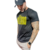 Camiseta tradicional preta com estampa amarela da marca Alltime, modelo ajustado, .