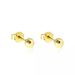 Brinco Pequeno Bolinha 10mm Banhado à Ouro