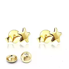 Brinco Infantil 4mm Estrela Banhado à Ouro 18k