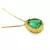 Veneziana Gota Cravejada Zircônia Cristal e Zircônia Verde Turmalina Banhado à Ouro 18k