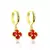 Brinco Argolinha Click Pingente Trevo Cristal Vermelho Banhado à Ouro 18k - comprar online