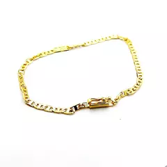 Pulseira Masculina Piastrine 4mm Fecho Gaveta Trava Dupla Banhado