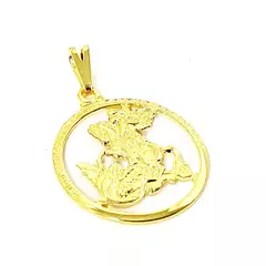 Pingente 20mm Medalha de São Jorge Banhado