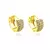 Brinco Argolinha 3 Fileiras de Zircônia 11x4 Banhado à Ouro 18