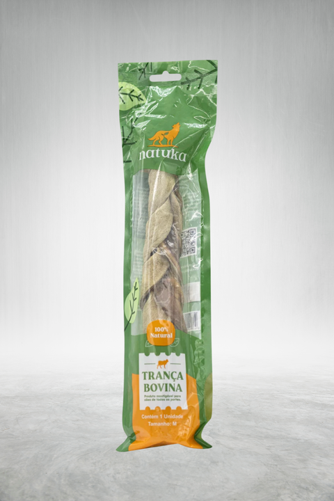 Pele Bovina Trançada M - Natuka - Mordedor natural para cães - comprar online
