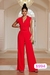 Conjunto rojo acampanado