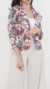Blazer floral Tamanho M Jeans - Bresa Acervo