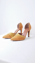 Scarpin Dravanna amarelo Tamanho 38 veludo