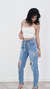 Calça jogger jeans desfiada tamanho 34/36