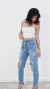 Calça jogger jeans desfiada tamanho 34/36
