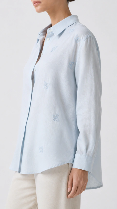 Camisa CGC tipo linho bordada - tamanho M