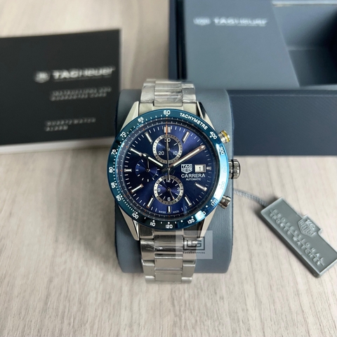 RELÓGIO TAG HEUER CARREIRA PRATA C/AZUL