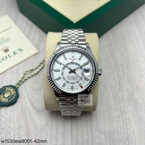 SUPER CLONE MÁQUINA ETA - ROLEX SKY-DWELLER JUBILEE PRETO 42MM