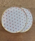 Plato blanco corazones rojos y borde dorado x8