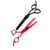 Tijera Profesional Premium Pulir Barberia Rojo Y Negro - comprar online
