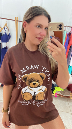 Camiseta over ursinho