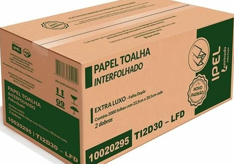 Papel Toalha Interfolhada 2 dobras FS ipel Trends ELX 22,5cm x 20,5cm 24g - 5000 Fls