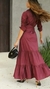 Vestido longo em tricoline, Vinho - comprar online