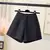 Imagen de 2023 Autumn New High Waist Wide Leg Shorts Winter Wear Boots Booty Shorts Winter Woolen Houndstooth Shorts for Women C12