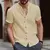 2024 New arrive Spring and autumn men's new cotton and linen solid color cardigan retro trend short-sleeved shirt