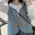 Denim Vests for Women Horn Button Design Fashion Korean Style Spring Outwear Students Sweet Girls College All-match Young V-neck