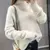 Imagen de Mink Fleeced Sweater Thick Turtleneck Long Sleeve Tops Casual Knitted Pullover Korean Fashion Sweaters Winter Clothing For Woman