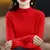 New Women Autumn Winter Clothes Knitted Half High Collar Solid Color Plus Velvet Sweaters Long Sleeve Female Casual Sweater YL8 - tienda en línea